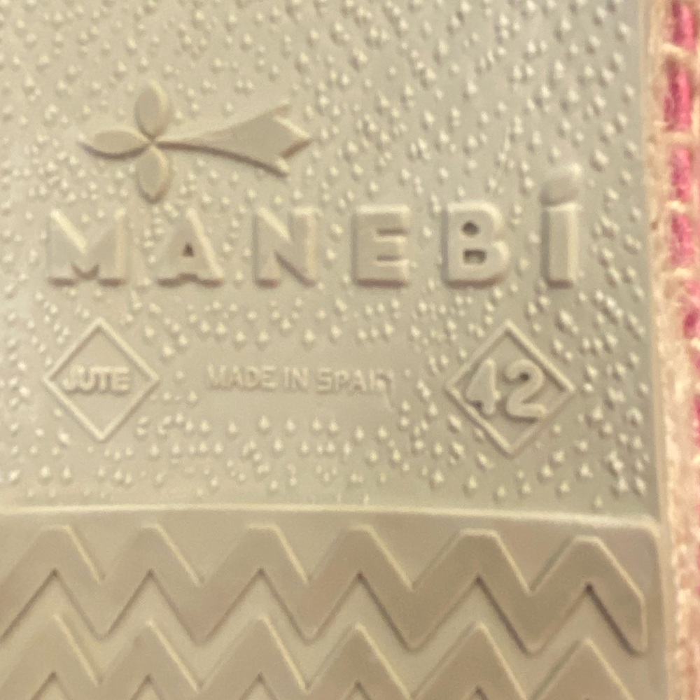 MANEBI Hamptons Suede Espadrilles Pink Jute Sole Women’s Shoes Size 42 (US 12) - Picture 9 of 9